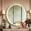 MALF-710-LED Mirror with Brushed Gold Frame