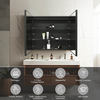 CAL-7080-SG-Black Aluminum Mirror Cabinet with Stepless Glass Shelf