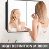 Powder-Coated Iron Mirror Cabinet: Rounded Corner Edging & Large-Size Tempered Glass