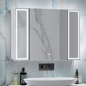 Moisture-Resistant Wall-Mounted Steel With Powder Coated Mirror Cabinet For Bathroom