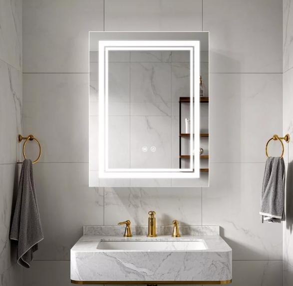 Single - Door Aluminum LED Mirror Cabinet CAS-411 