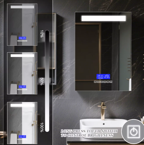 3CCT Anti-Fog Single-Door Stainless Steel Mirror Cabinet 