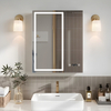 Double-door Bluetooth Rectangular Steel With Powder Coated Mirror Cabinet for Hotel