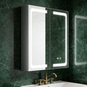  Smart Touch Premium Double-Door Stainless Steel LED Mirror Cabinet