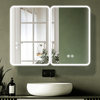 Uniquely Designed Arc-Shaped Double-Door Steel Mirror Cabinet Bathroom Vanities Product