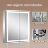 Newly Designed Double-Door Aluminum Mirror Cabinet with Beveled Edges And Glass on The Sides