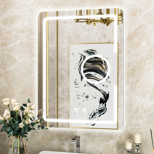 Kaitze Newly-Designed Lighted Bath Mirror with Magnifying Glass