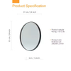 24 - Inch Popular Round Wall - Mounted Decorative Mirror with Metal Frame, Ideal for Vanity Areas, Washrooms, and Bathrooms - Black Finish