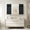 Iron Powder-Coated 3-Door LED Mirror Cabinet CTT-5284: Touch Buttons, Anti-Fog Technology, 3CCT & Adjustable Illumination