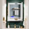 Aluminum Double-Door LED Mirror Cabinet CAD-4292: Touch Buttons, Anti-Fog Technology, 3CCT & Adjustable Illumination & bluetooth
