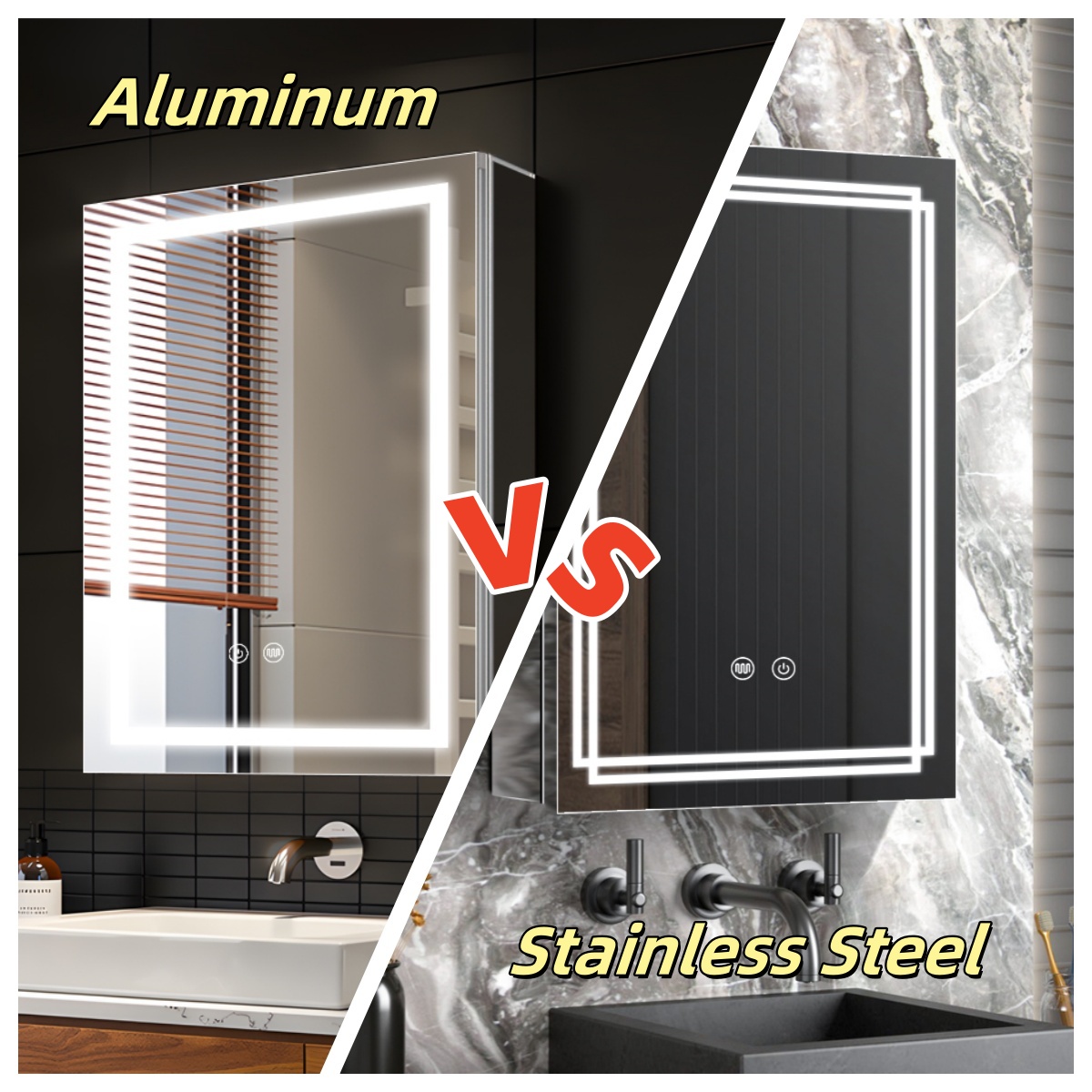 Aluminum Vs Stainless Steel Bathroom LED Medicine Cabinets: Which One Is Right for You?