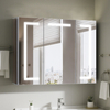 Three-Door Aluminum LED Mirror Cabinet CAT-4171: Touch Buttons, Anti-Fog, 3CCT & Adjustable Brightness