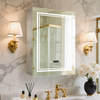 Single-Door Stainless Steel LED Mirror Cabinet CSS-5162: Touch Buttons, Anti-Fog, 3CCT, Adjustable Brightness & Clock