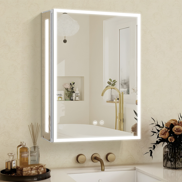 Rust-Resistant Wall-Mounted Aluminum Mirror Cabinet For Kitchen