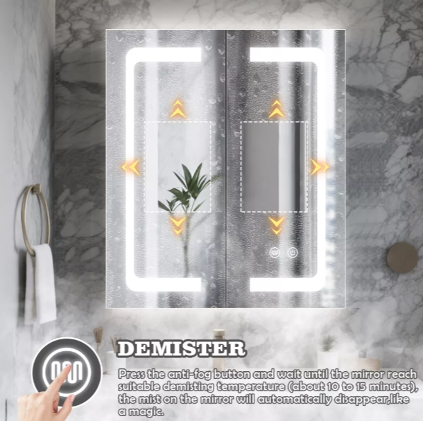 Double - Door Powder - Coated Iron Mirror Cabinet CTD-4173