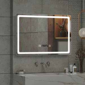 High-Quality Led Bathroom Mirror with Clock for Home