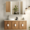 Modern Three-Door Bathroom Steel Cabinet Water Resistant Wall Hanging for Hotel Apartment