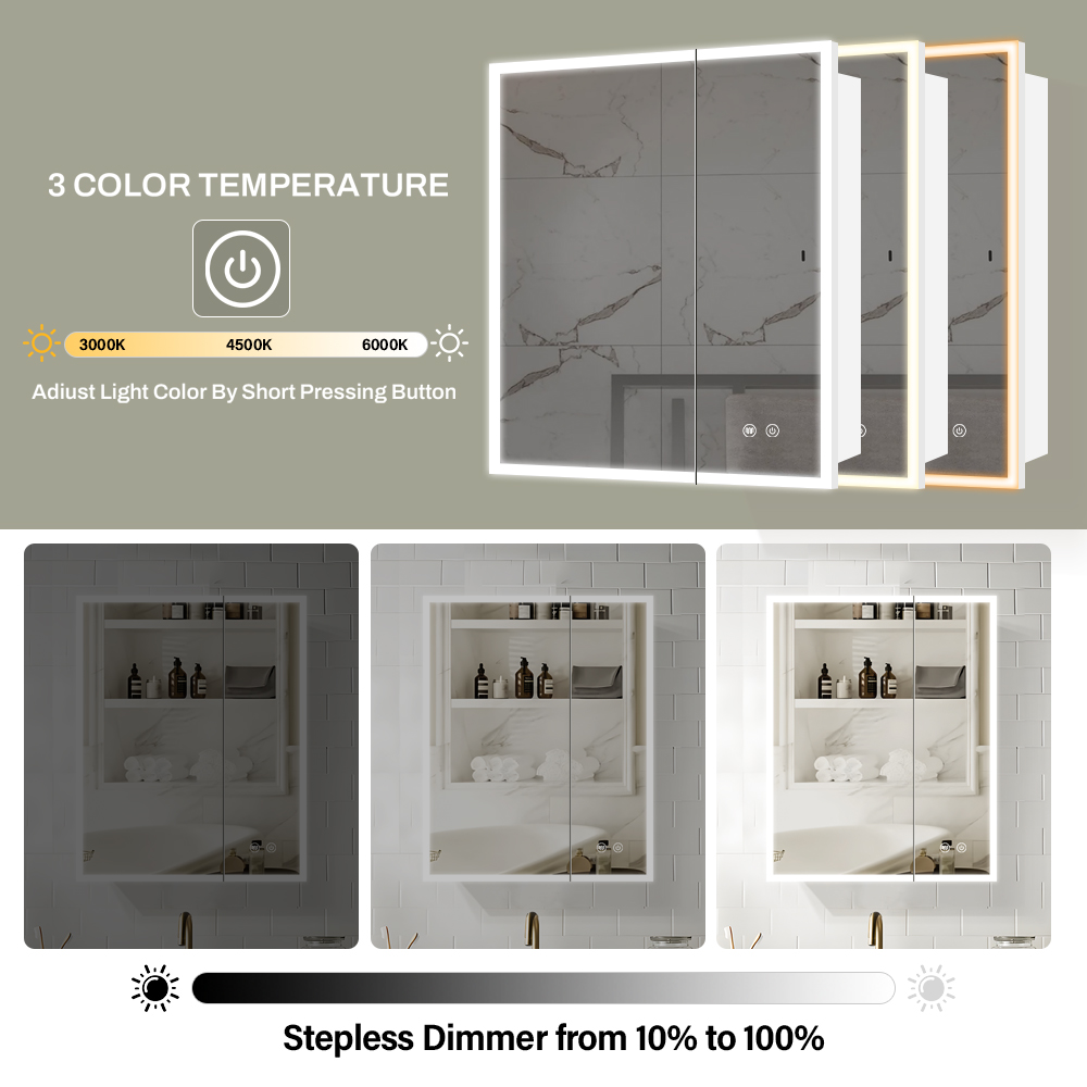 Steel With Powder Coated Mirror Cabinet For Kitchen