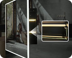 Mirrors And Cabinets with Illuminated Shelves 