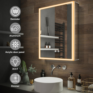Beautiful Durable Steel With Powder Coated Mirror Cabinet For Bedroom