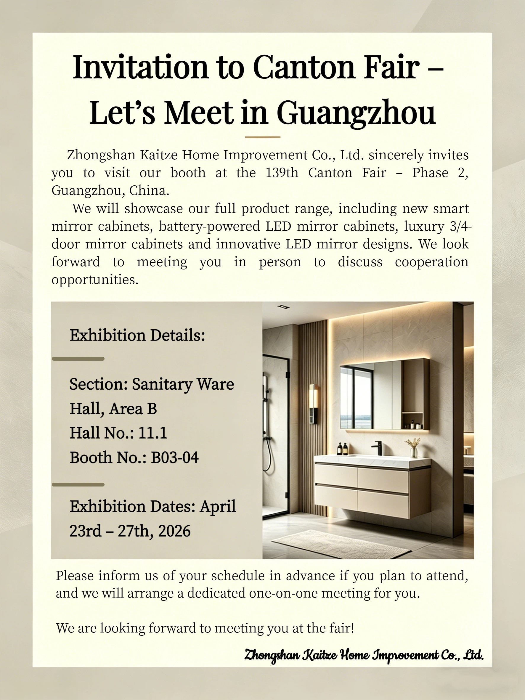 Join Kaitze at The 139th Canton Fair 2026