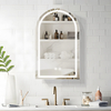 Princess - Style Arched Single - Door White Steel Mirror Cabinet