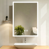 Modern Single-Door Water Resistant Bathroom Aluminum Mirror Cabinet with Three-Sided Illuminated Lighting