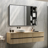 Curved Border Double-Door Steel Mirror Cabinet Bathroom Vanities