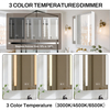 Anti-Fog 3CCT Single-Door LED Mirror Cabinet CTS-5221: Powder-Coated Iron, Touch Controls & Adjustable Brightness