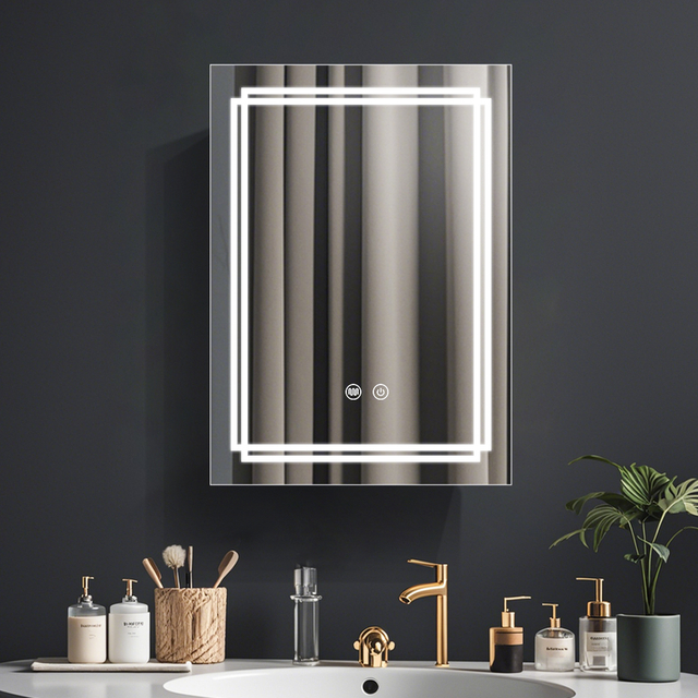 Double - Door Frameless Aluminum LED Mirror Cabinet CSS-4112