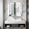 Double - Door Frameless Aluminum LED Mirror Cabinet CAD-4111