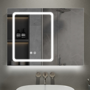 Double-door Contemporary Stainless Steel Mirror Cabinet For Living Room