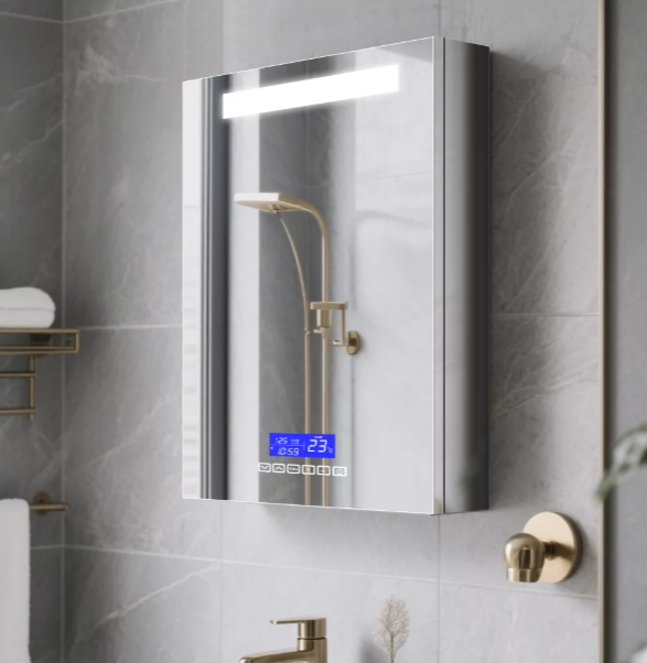 3CCT Anti-Fog Single-Door Stainless Steel Mirror Cabinet 