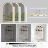 Princess - Style Arched Single - Door White Steel Mirror Cabinet