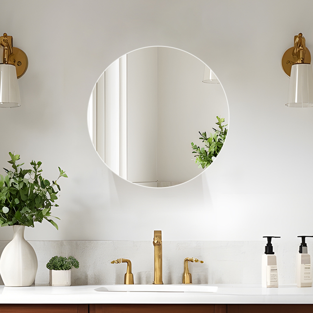 High-Definition Round Mirror MSW-6182: Stainless Steel Frame