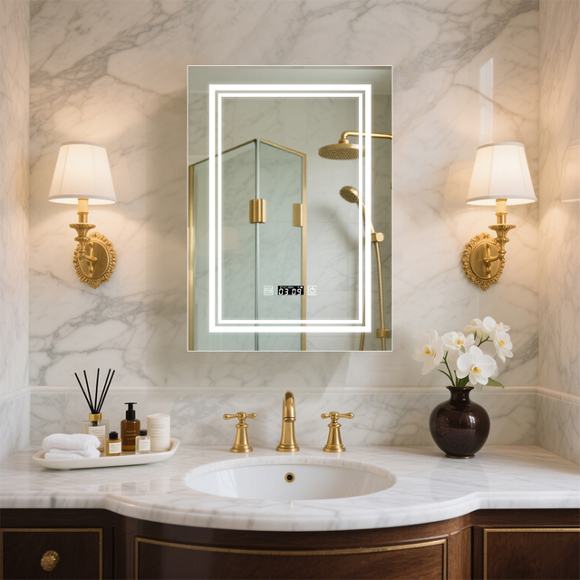 Single-Door Custom Size Stainless Steel LED Mirror Cabinet