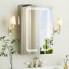 Single-Door Aluminum LED Mirror Cabinet CAS-6264: Touch Buttons, Anti-Fog, 3CCT, Adjustable Brightness & Double Sandblasted Light Strips