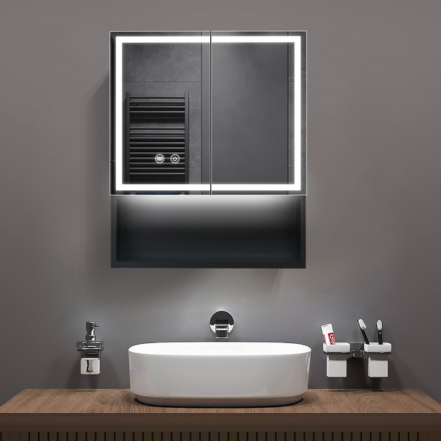 Impact-Resistant Moisture-Resistant Steel With Powder Coated Mirror Cabinet Impact-Resistant