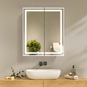 Double-door Minimalist Aluminum Mirror Cabinet For Hotel