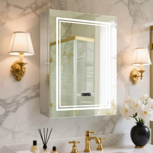 Single-Door Stainless Steel LED Mirror Cabinet CSS-5162
