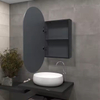 Oval Steel With Powder Coated Mirror Cabinet For Living Room