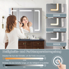 Three-door aluminum mirror cabinet with metallic style & extra-large storage capacity
