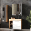 Kaitze Aluminum Single - Door LED Mirror Cabinet with Anti - Fog Function, Two Touch Buttons, 3CCT & Special Diagonal L - Shaped LED Design