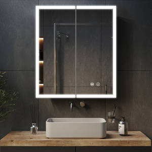 Aluminum Double - Door LED Mirror Cabinet CAD-3311