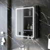 Single-Door Stainless Steel LED Mirror Cabinet CSS-4112: Touch Buttons, Anti-Fog, 3CCT & Adjustable Brightness