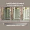 Single-Door Stainless Steel LED Mirror Cabinet CSS-5162: Touch Buttons, Anti-Fog, 3CCT, Adjustable Brightness & Clock