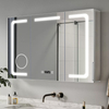 Triple-Door Touch-Controlled Aluminum LED Mirror Cabinet CAT-6261: Anti-Fog, 3 Color Temperatures, Dimmable Lights & Built-in Magnifier