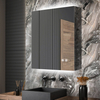 Premium Double-Door Stainless Steel LED Mirror Cabinet CSD-6055: Smart Touch, Anti-Fog Function, 3CCT Settings, Dimmable Lighting & Integrated Up-Down Lighting