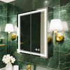 Double-door Waterproof Framed Stainless Steel Mirror Cabinet For Bedroom
