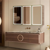 Triple-door Durable Wood Mirror Cabinet For Living Room